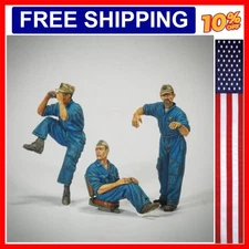 1/35 Figure Resin unpainted model kit, military theme, Italian tank crew (3 p...