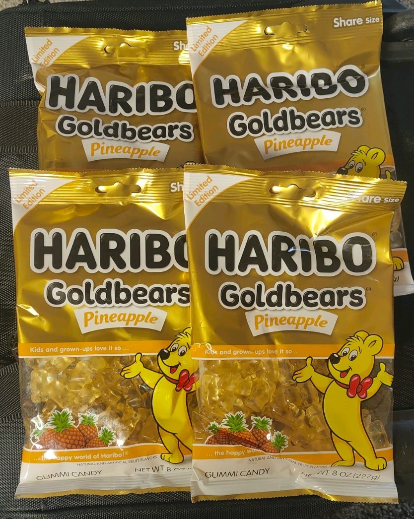 Haribo Pineapple Flavored Goldbears. Limited Edition. Four 8 oz