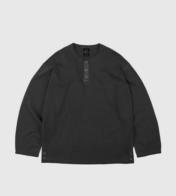 [NEW] 2026 Frizmworks S/S PIGMENT DYEING HENLEY NECK TEE _ CHARCOAL / S-XL / Men
