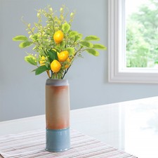 4PCS Artificial Lemon Branch With Green Leaf 16.9 Inch Simulation Fake Lemon