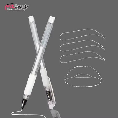2PCS Eyebrow Marker Pen Microblading Surgical Skin Permanent Make up White Pens