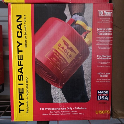 #ad Eagle Steel Safety Gas Can 5 gal $67.00
