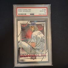 Topps 2020 Fire Tony Gonsolin #188 RC Base PSA 10 Los Angeles Dodgers