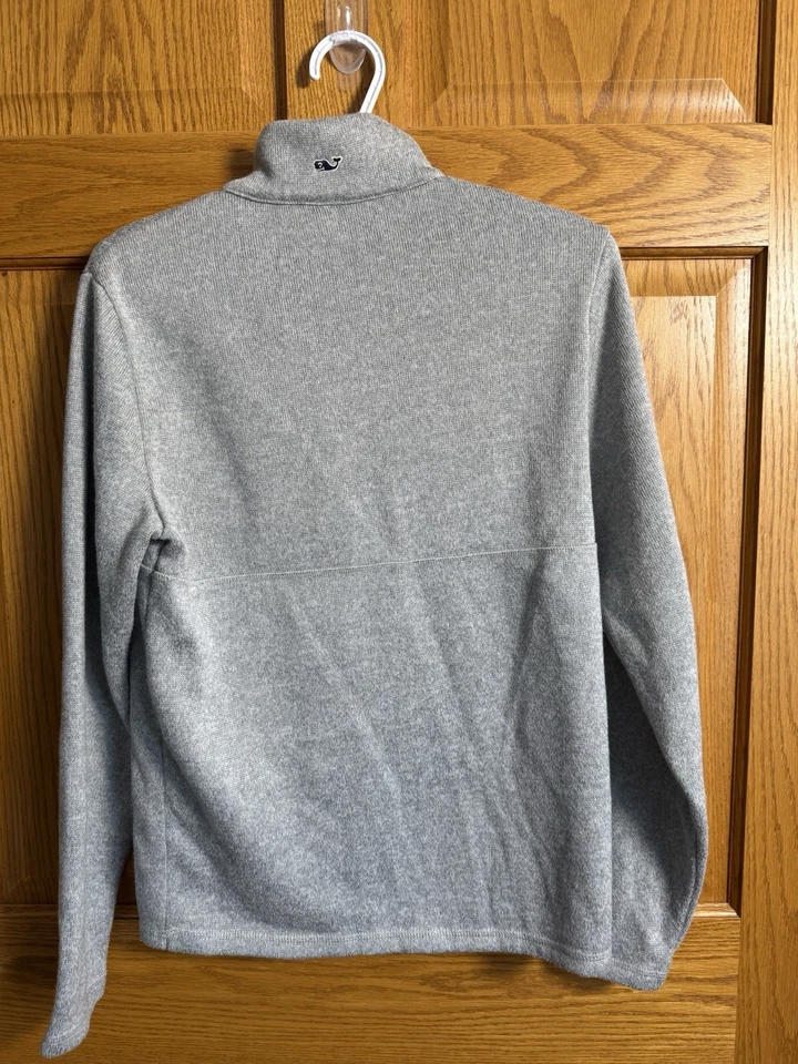Pullover Vineyard Vines para mujer gris 1/4 cremallera manga larga XS playa costera preppy Foto 2 de 4