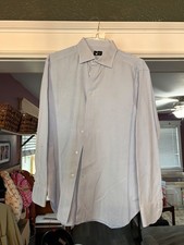 Men's Ermenegildo Zegna Long Sleeve Light Blue Button Down Shirt Size 43 17