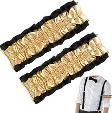 Jadive 2 Pcs Roaring 20s Armband Garter for Men Sleeve Shirt Yellow and Black