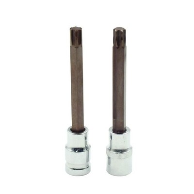 2pcs T52 Torx ocket 2 teel 125mm Length1/2 Dri