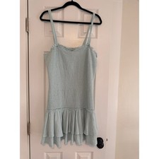 American Eagle NWT Seafoam Smocked Mini Dress Size XL Tiered Ruffle Sundress