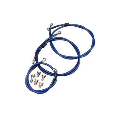 Stahlflex Bremsschlauch Bremsleitung Set vo + hi blau für Yamaha Banshee YFZ 350