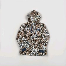 Victoria's Secret Pink Cheetah Print Sherpa Quarter Zip Hoodie Size Small