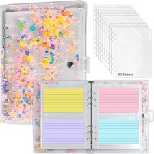 3x5 Index Card Binder - Portable Card Book with 50 Sheets Plastic Sleeves for
