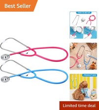2 Pack Kids Stethoscope Toy - Pink Blue, Perfect for Halloween Dress-Up