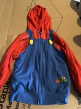 OFFICIAL SUPER MARIO-BRANDED FULL-ZIP FLEECE HOODIE JACKET - YOUTH/BOYS SMALL