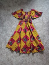 Ankara African Wax Print HiTarget Flying Goose Maxi Dress One Size Handmade