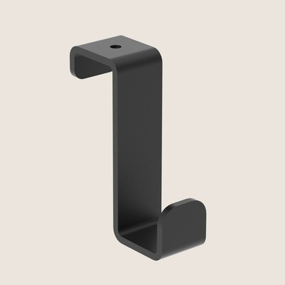 Türhänger YORK X1 schwarz Stahl Kleiderhaken Türhaken 15mm kein Bohren Handtuch