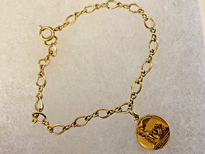 Bracelet Yellow Gold Filled GF NFBPWC National Federation of Business Women 7'' 
