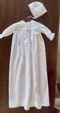 Handmade Heirloom Vintage White Cotton Eyelet Baby Dress 3-6 Months Christening