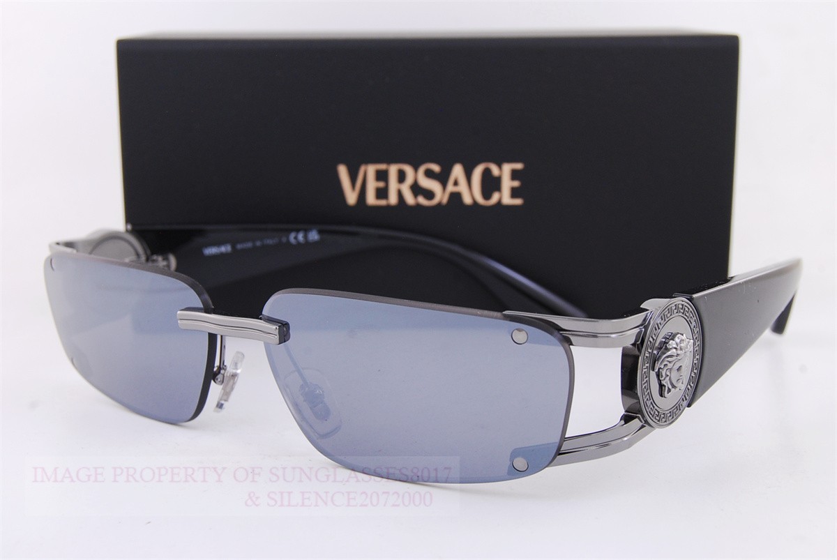 Brand New VERSACE Sunglasses VE 2291 1000/6G Gunmetal-Black/Grey w