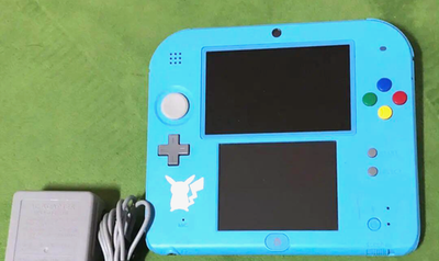 Nintendo 2DS Pokemon Sun Moon Light Blue Console Tested With