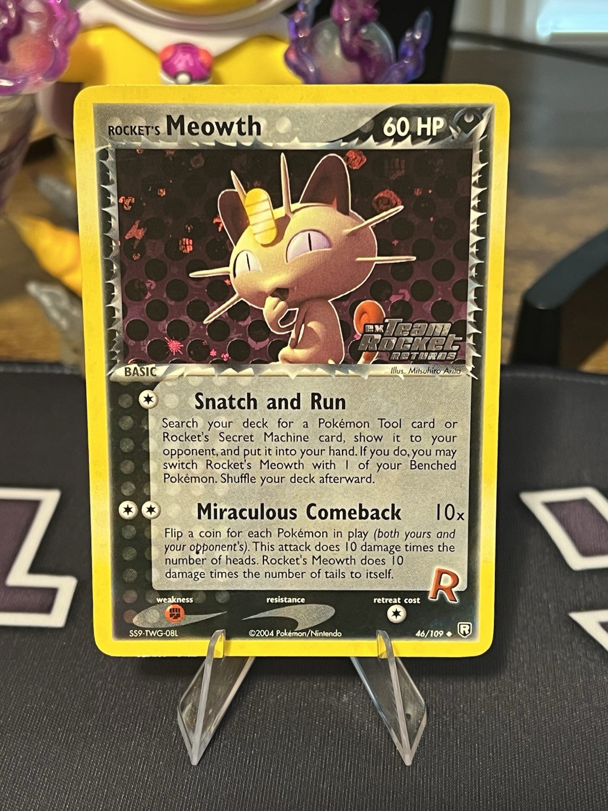 Rocket's Meowth 46/109 EX Team Rocket Returns Pokemon Card Reverse Holo Rare LP