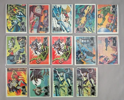 BATMAN CARDS 1966 LOT 4 BLACK BAT ORANGE BACK TOPPS - Photo 1/4