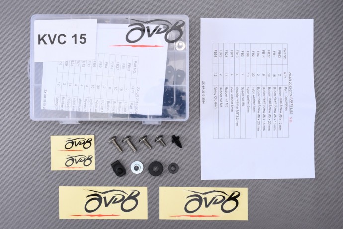 Kit vis aluminium Kawasaki ZX6R contre vibrations et rouille carénage 636