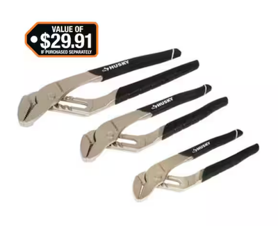#ad Husky 3 Piece Groove Joint Pliers Set 6quot; 8quot; 10quot; Brand New $16.00