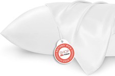 2 Pack Bedsure Satin Pillowcase Standard 20" x 26" Pure White