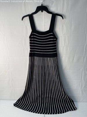 Gently Loved Banana Republic Black/White Striped Women's Sundress, Sz. L