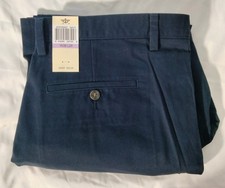 Dockers Slim Fit Navy Khakis Pants 38x29 Cotton Polyester Flat Front Button Zip