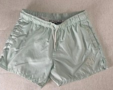 SikSilk Swim Shorts Mens Small Mint Drawstring Lined Mesh Embroidered Logo