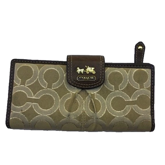 Cartera sin asas Coach Signature logotipo C antigua de lúrex Foto 2 de 4