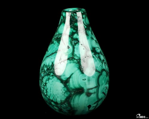 3.1" Malachite Carved Crystal Vase, Realistic, Crystal Healing - Picture 6 of 7