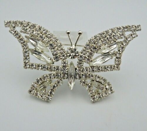 Magnifique grande broche papillon sertie de zircone (g)tz3 - Photo 1/5