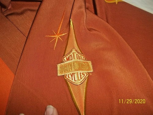 Nice XXL XX-LARGE Harley Davidson ORANGE Button-down Shirt BUY IT NOW LOOK - Picture 8 of 8