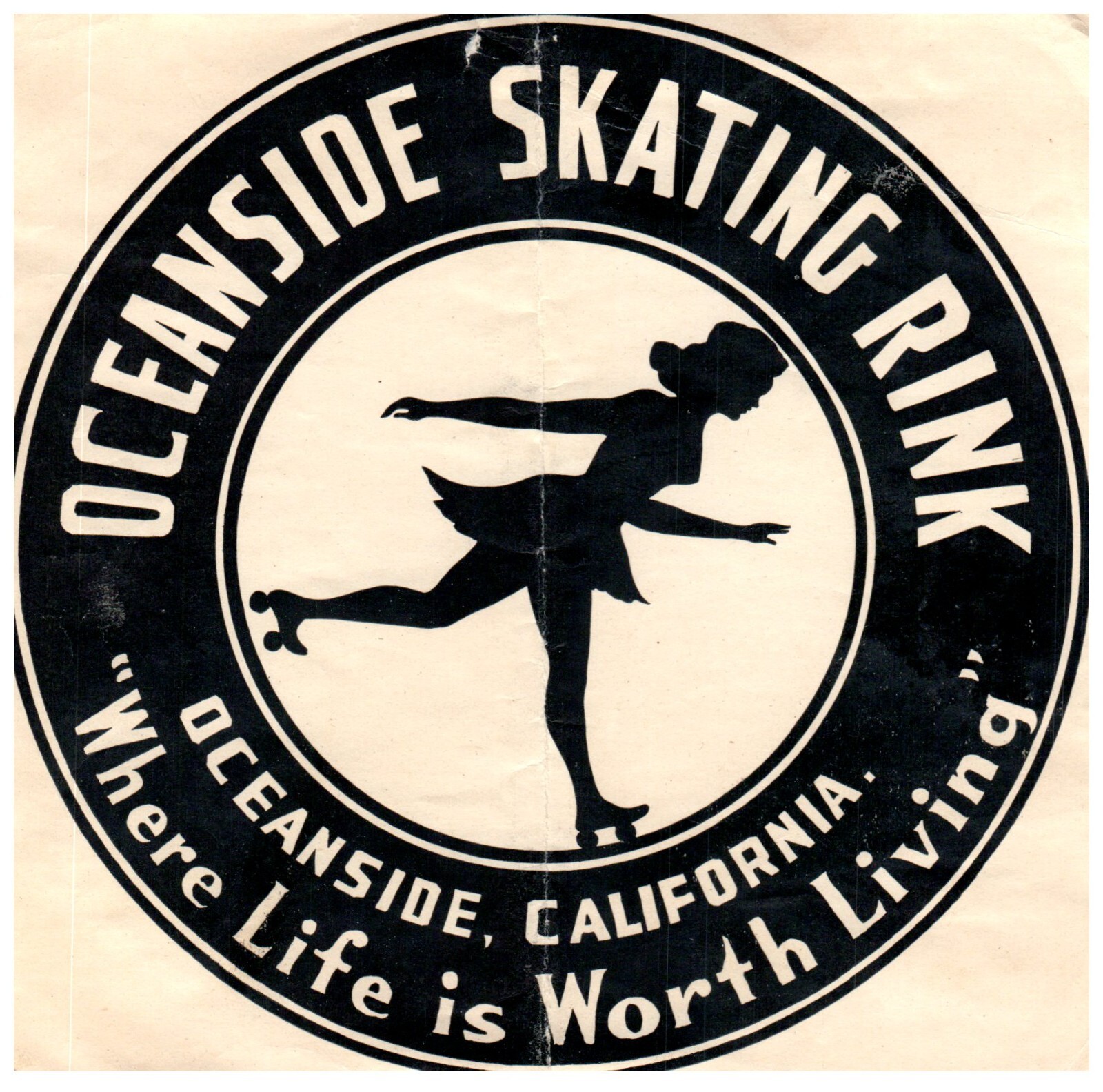 Vintage Roller Skating Rink Sticker Decal Label Oceanside CA s9 eBay