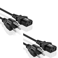 5Core AC Power Cordpair  6Ft 3 Prong Extension for Laptops Office Home Appliance