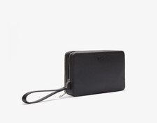 Lacoste Chantaco Piqué Leather Clutch Bag Nh2922ce-000 Noir