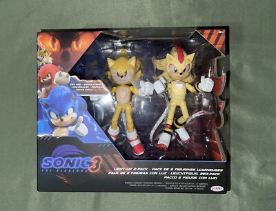 Super Shadow & Super Sonic Jakks Pacific Light Up 2 Pack Sonic 3 Movie