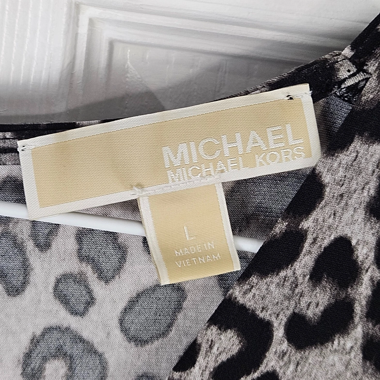 Abito Michael Kors stampa leopardata donna L data notte floreale elasticizzato animale