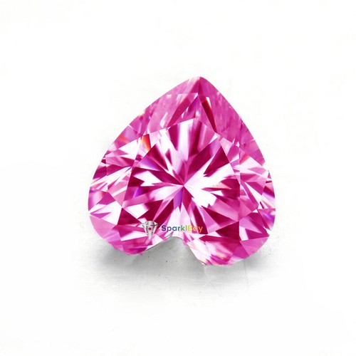 Loose CVD 1 Pcs Lab Grown Pink Diamond 5 mm Heart D - F GIE Certified - Picture 4 of 7