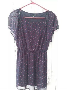 navy dress with red hearts
