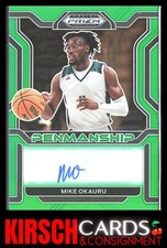 Mike Okauru 2022 Prizm Draft Picks #CP-MOK College Penmanship Prizms Green