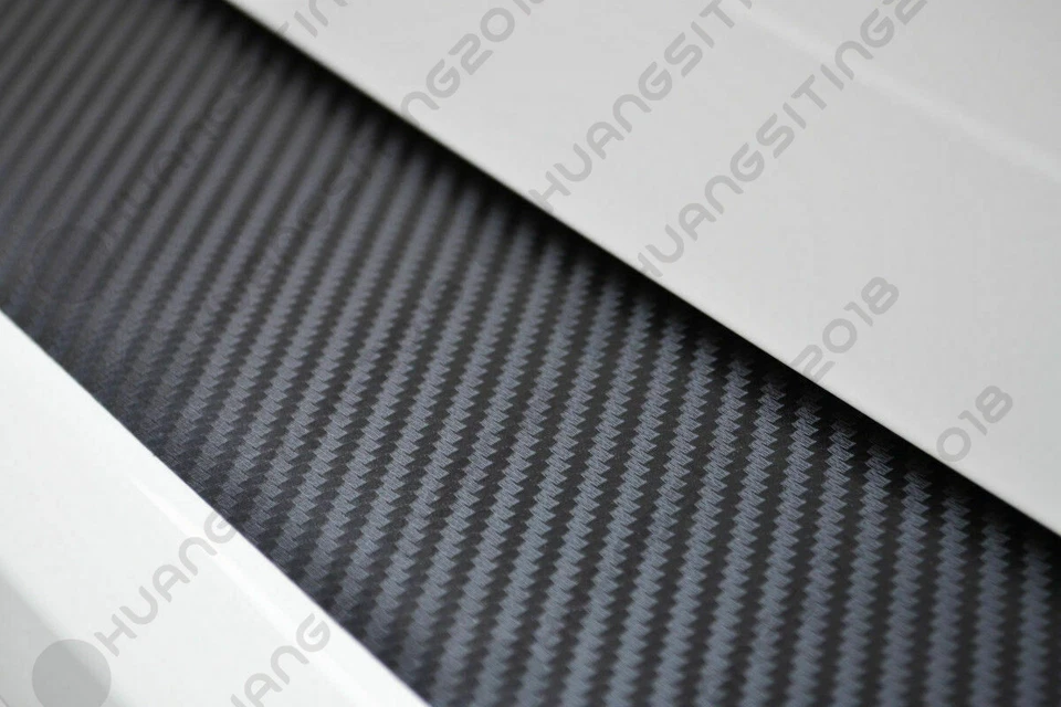 Universal 4D Carbon Fiber Car Rear Bumper Trunk Tail Lip Protect Decal Sticker Q - Image 2 of 4