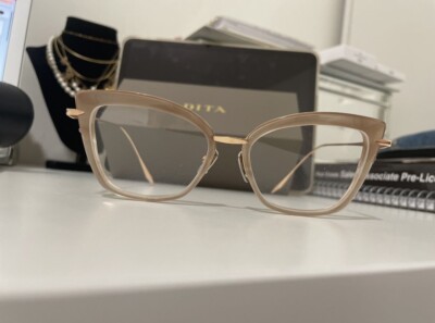 Dita Amorly Eyeglasses DTX408-A-02 Beige Gold Frame Transparent Lenses