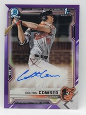 2021 Bowman Draft Baseball Purple Chrome 1st Auto 30/250 - COLTON COWSER Orioles