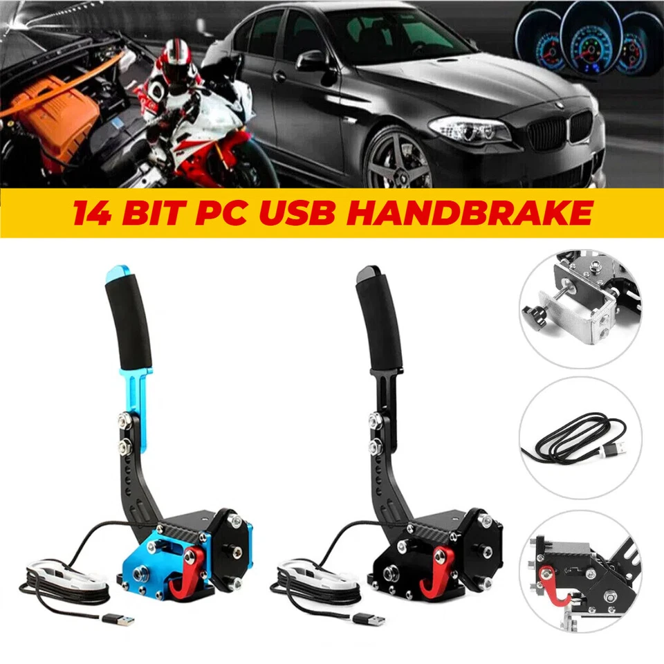 KYOSTAR Für Logitech G25/G27/G29 T300 PC USB Games Handbremse 14BIT Handbrake mit Klemme