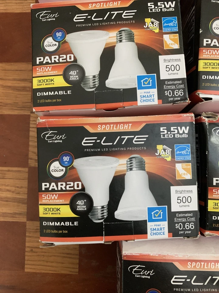 Euri E-Lite 5.5 Watt LED Spotlight PAR20 Soft White 500 Lumens Pack Of 7-14 Bulb - Image 4 of 4