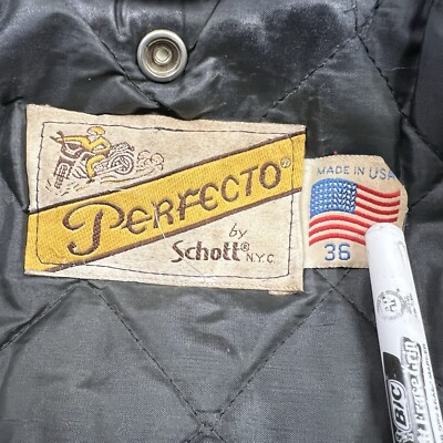 Vintage 80s Schott Perfecto 125 118 Motorcycle Leather Jacket Size