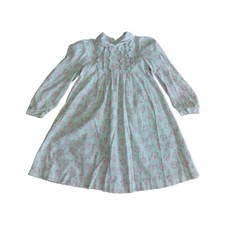 Laura Ashley VTG Corduroy floral Girl Dress Size 5 Mint green